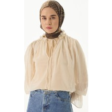 Fenza Scarf Sahra Desenli Mint Yeşil Pamuklu Şal