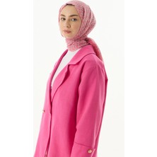 Fenza Scarf Aida Geometrik Desen Saks Mavi Pamuklu Şal