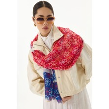 Sirius Yıldız Desen Siyah-Füme Pamuklu Şal