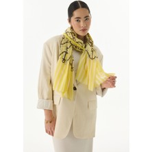 Fenza Scarf Hope Çapa Desen Sarı Pamuklu Şal