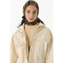 Fenza Scarf Valery Dama Desen Bej Yün Ipek Şal