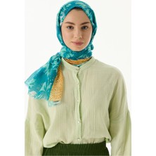 Fenza Scarf Grace Çiçek Desen Kahverengi Pamuklu Şal