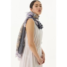 Fenza Scarf Evie Kazayağı Desen Mint Yeşil Pamuklu Şal
