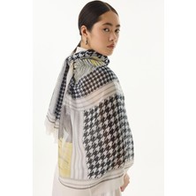 Fenza Scarf Evie Kazayağı Desen Mint Yeşil Pamuklu Şal