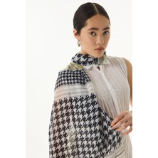 Fenza Scarf Evie Kazayağı Desen Mint Yeşil Pamuklu Şal