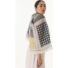 Fenza Scarf Evie Kazayağı Desen Mint Yeşil Pamuklu Şal