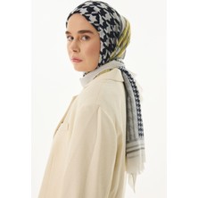 Fenza Scarf Evie Kazayağı Desen Mint Yeşil Pamuklu Şal