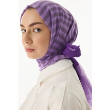 Fenza Scarf Belinda Minimal Desen Lila Pamuklu Şal