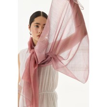 Fenza Scarf Silvia Yaldızlı Çizgi Desen Zümrüt Yün Ipek Şal