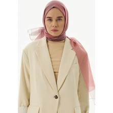 Fenza Scarf Silvia Yaldızlı Çizgi Desen Zümrüt Yün Ipek Şal