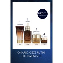 Estee Lauder Onarıcı Gece Rutini Cilt Bakım Seti - Serum 50 ml Temizleyici 30 ml, Power Crème 15 ml, Göz Kremi 5 ml