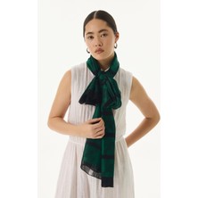 Fenza Scarf Valery Dama Desen Bej Yün Ipek Şal