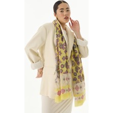 Fenza Scarf Lotus Fiyonk Desen Şeker Pembe Pamuklu Şal