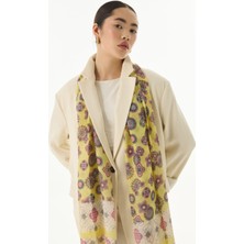 Fenza Scarf Lotus Fiyonk Desen Şeker Pembe Pamuklu Şal