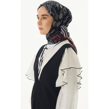 Fenza Scarf Adalie Geometrik Çiçek Desen Petrol Pamuklu Şal