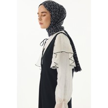 Fenza Scarf Aida Geometrik Desen Saks Mavi Pamuklu Şal