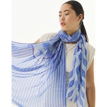Fenza Scarf Diana Çizgi Desen Vizon Pamuklu Şal