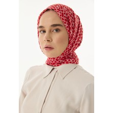 Fenza Scarf Aida Geometrik Desen Saks Mavi Pamuklu Şal