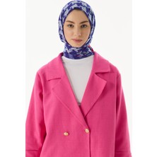 Fenza Scarf Misty Çizgi Desen Saks Mavi Pamuklu Şal