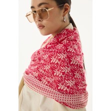 Fenza Scarf Emily Burçak Desen Fuşya Pamuklu Şal
