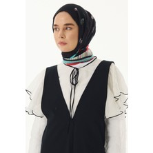 Fenza Scarf Abelia Papatya Desen Krem Pamuklu Şal