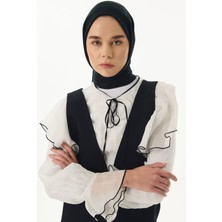 Fenza Scarf Valery Dama Desen Bej Yün Ipek Şal