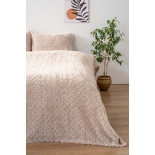 Riva İstanbul Dali Zigzaglı Bej Çift Kişilik Jakarlı Deluxe Uyku Seti 3 Parça Yatak Örtüsü Seti