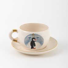 BSK Ceramics Handmade Imparator Penguen Çay Fincanı Seramik El Yapımı