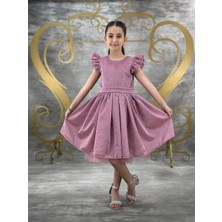 Defada Simli Tarz Zarif Çocuk Doğum Günü Özel Gün Abiye Elbise