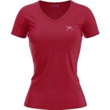 Raru Kadın %100 Pamuk T-Shirt Mulıer Bordo Melanj