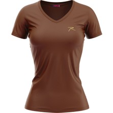 Raru Kadın %100 Pamuk T-Shirt Mulıer Kahverengi