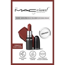 Mac Macximal Mini Sleek Satin Lipstick Ikonik Saten Bitişli Ruj-Creme In Your Coffee 1.5gm