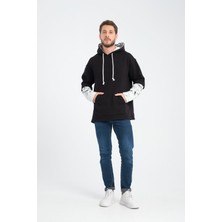 R-5845 Kapüşon ve Kol Garnili 3 Iplik Sweat
