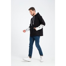 R-5845 Kapüşon ve Kol Garnili 3 Iplik Sweat