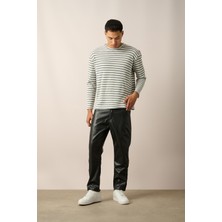 R-5838 Bisiklet Yaka Uzun Kol Örme Sweatshirt