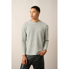 R-5838 Bisiklet Yaka Uzun Kol Örme Sweatshirt