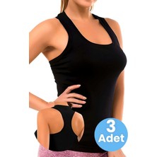 Uniquetrenders Kadın Kalın Askılı Pamuklu Rambo Atlet 3'lü Set