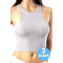 Uniquetrenders Kadın Geniş Askılı Kaşkorse Crop 3'lü Set