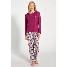Pijadore Kadın Fuşya Uzun Kol Pijama Takım 1776