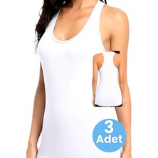 Uniquetrenders Kadın Kalın Askılı Pamuklu Rambo Atlet 3'lü Set