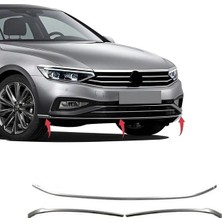 Emtek Passat B8 Krom Ön Tampon Çıtası Sis Arası 3 Parça 2015 - 2019 Paslanmaz Çelik