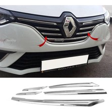 Emtek Renault Megane 4 Krom Ön Panjur 5 Parça 2015 Üzeri  Paslanmaz Çelik