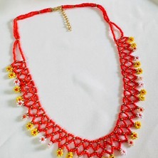 Petek Aksesuar Boncuk Oya El Yapımı Çiçek Etnik Kolye