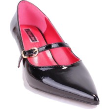 Dagoster DZA07-389100 Siyah Rugan Stiletto Topuklu Kadın Ayakkabı