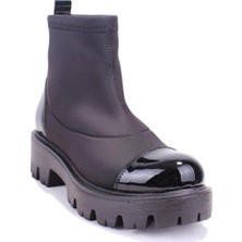 Dagoster DZA07-1257101 Siyah Rugan Günlük Düz Taban Kadın Bot