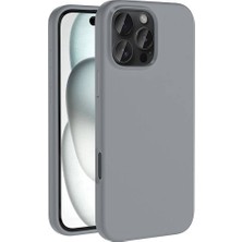 Mobicas iPhone 16 Pro Max Uyumlu Silinebilir Sert Silikon Kivi Kapak Natural Titanium