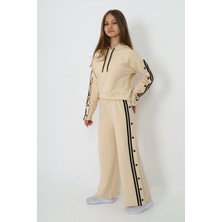 Kız Çocuk %100 Pamuk Kapüşonlu Uzun Kol Oversize Alt&üst Eşofman TAKIMI-AÜT-2024