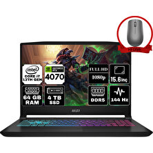 Msı Katana 15 Intel Core I7 13620H 64GB 4tb SSD RTX4070 Windows 11 Pro 15.6" Fhd 144Hz Taşınabilir Bilgisayar B13VGK-1874XTR-A92 & Anzar Mouse