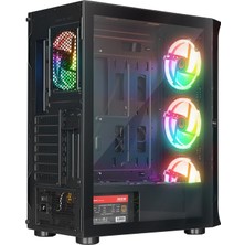 Rampage PROLIX Mesh 850W 80+ 4*12cm ARGB Fan+Kontrolcü Manyetik Temperli Camlı ATX Mid-T Gaming Oyuncu Kasası