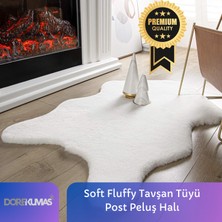 Dore Kumaş Soft Fluffy Tavşan Tüyü Peluş Post Halı  Premium Kalite Süet Taban